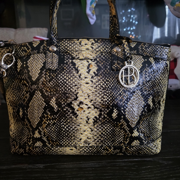 henri bendel Handbags - NWOT Henri Bendel W57TH Satchel Python Embossed Leather w/dustbag